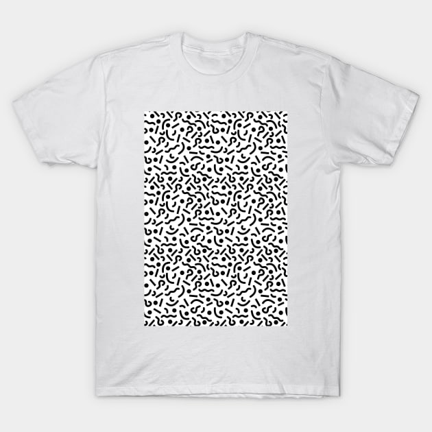 squiggly 80s on white T-Shirt by B0red